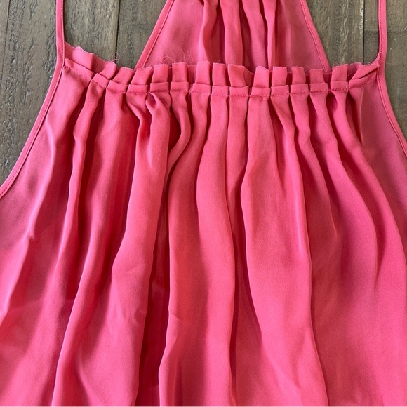 RAMY BROOK Olivia Pleated SILK Swing Tank Top Casual Rose SPICY BLUSH Medium NWT - Picture 4 of 13
